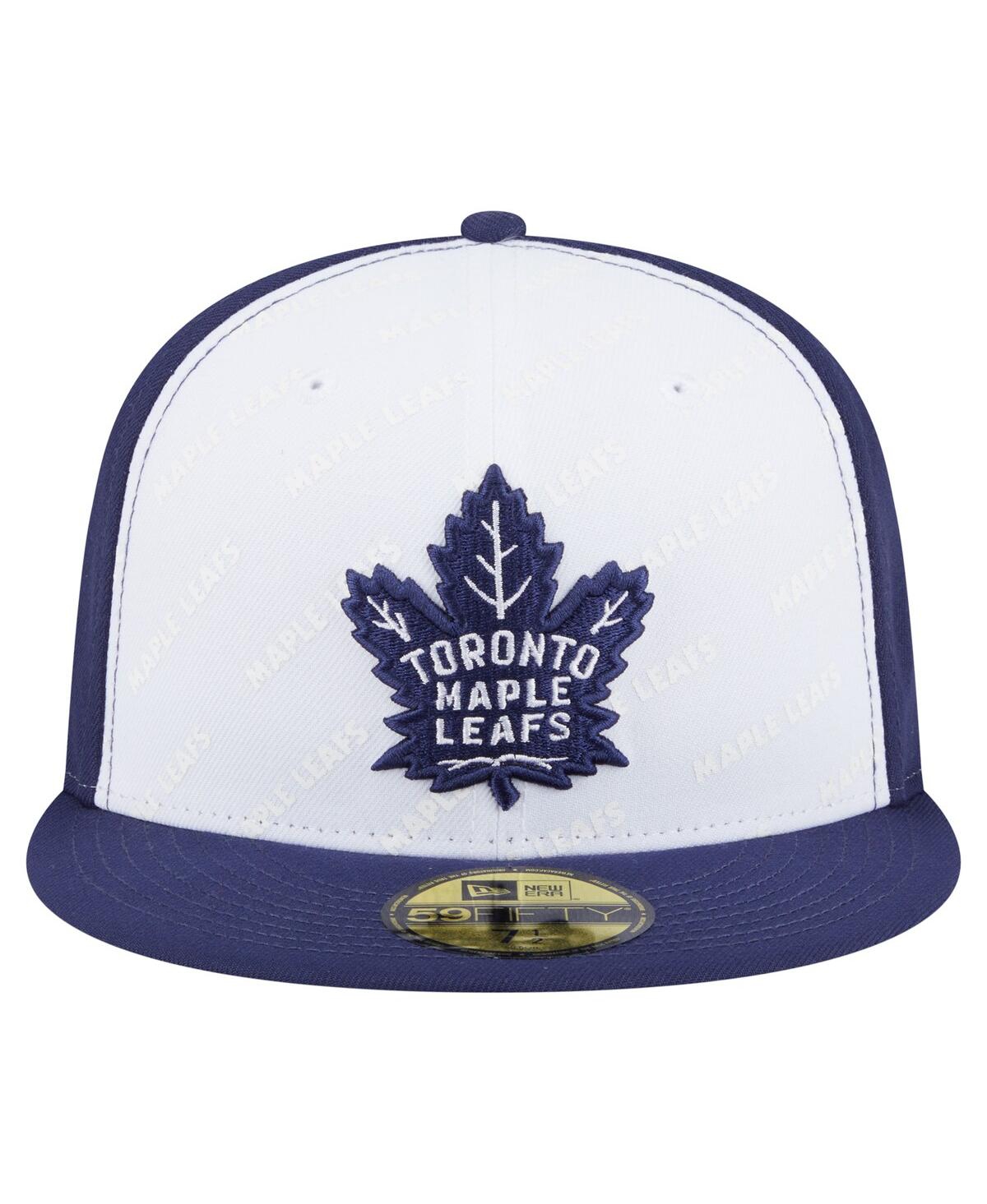 New Era Men'sâ White/blue Toronto Maple Leaf's Repeat Two-tone 59fifty Fitted Hat In Brown