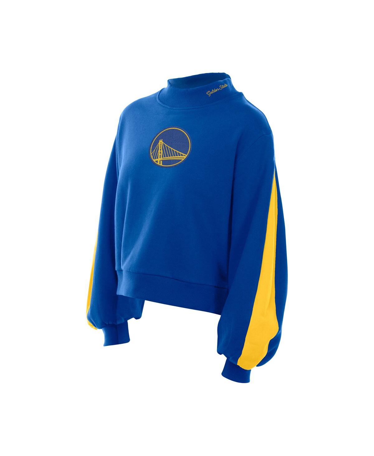 New Era Women's Royal Golden State Warriors Sport Night Balloon Sleeves Sweatshirt
