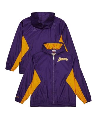 Mitchell & Ness - Men's Purple Los Angeles Lakers Playmaker Full-Zip Windbreaker Jacket