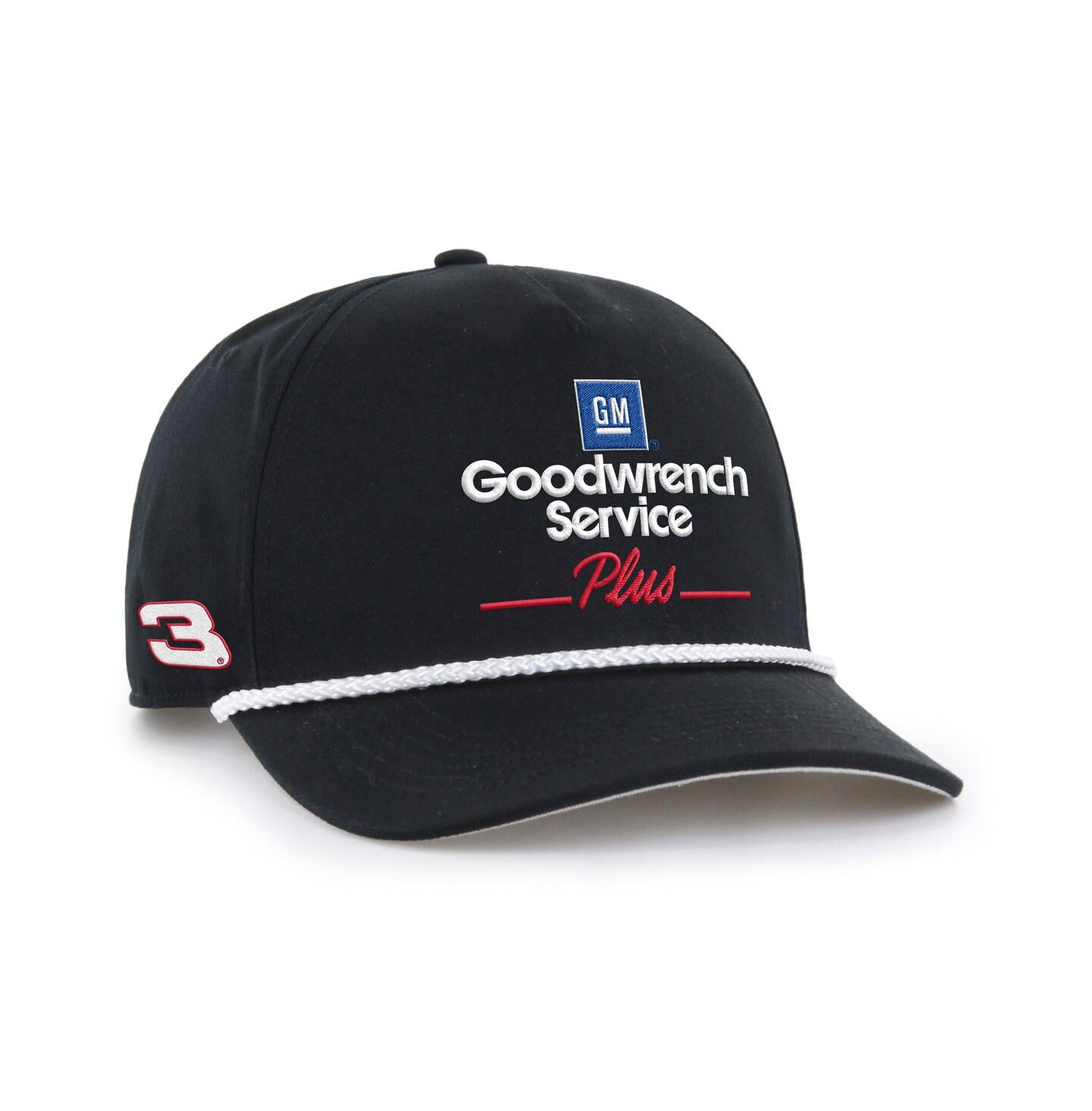 Мужская кепка '47 Brand Black Richard Childress Racing Good Wrench Service Plus Hitch Rope Adjustable Hat — фото 1