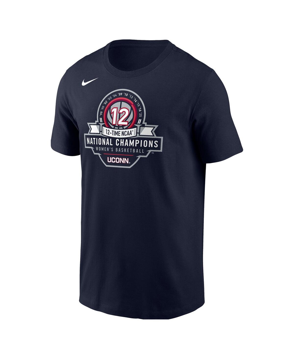 Nike Men's Navy Uconn Huskies 12-time Ncaa National Champions Women's Basketball T-shirt In Blue
