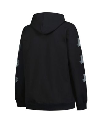 Women's Black Texas Longhorns Plus Size Sleeve Hit Pullover Hoodie
