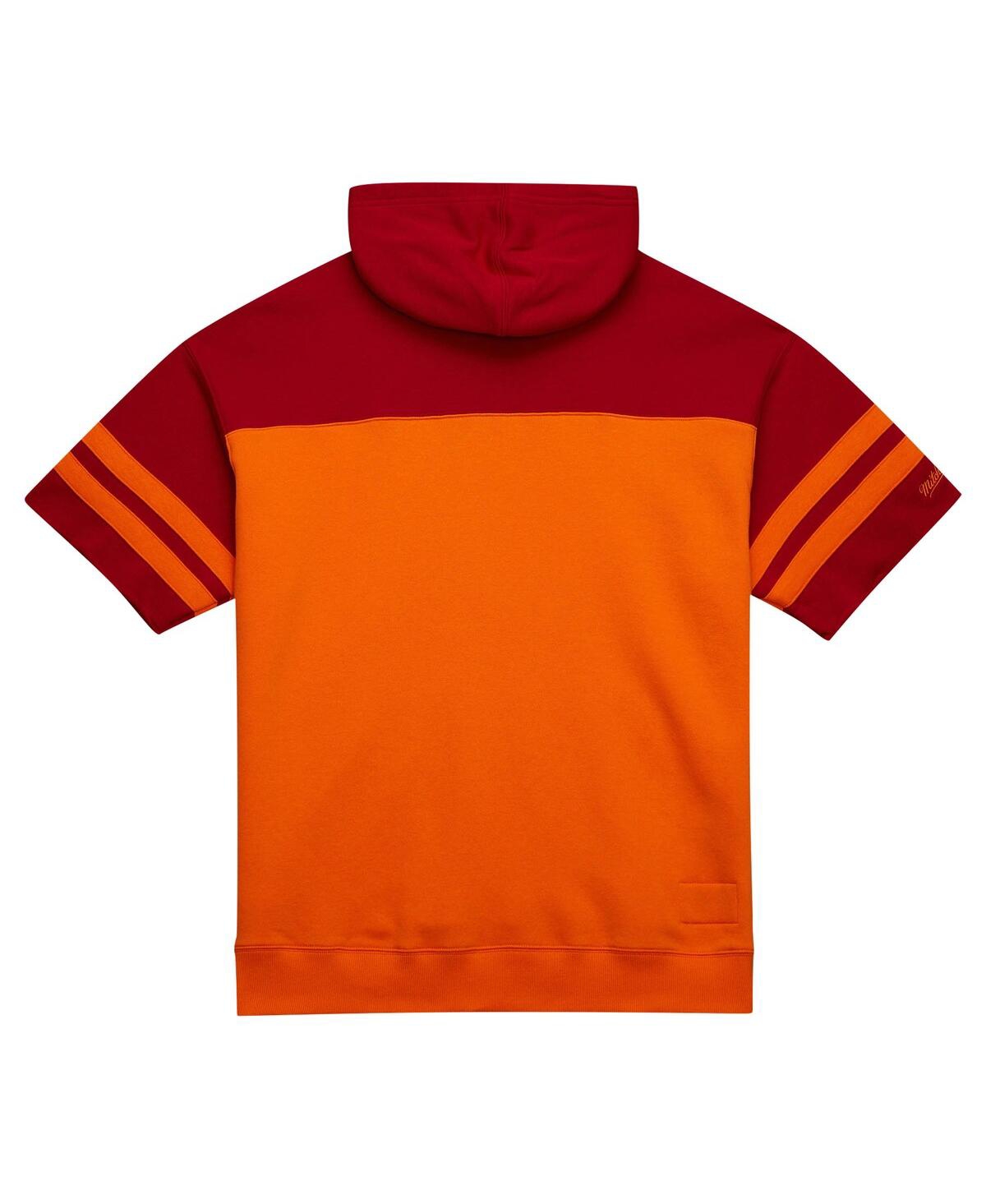 Mitchell & Ness Men'sâ Orange Tampa Bay Buccaneers Off Field Vintage Logo Short Sleeve Pullover Hoodie In Orange