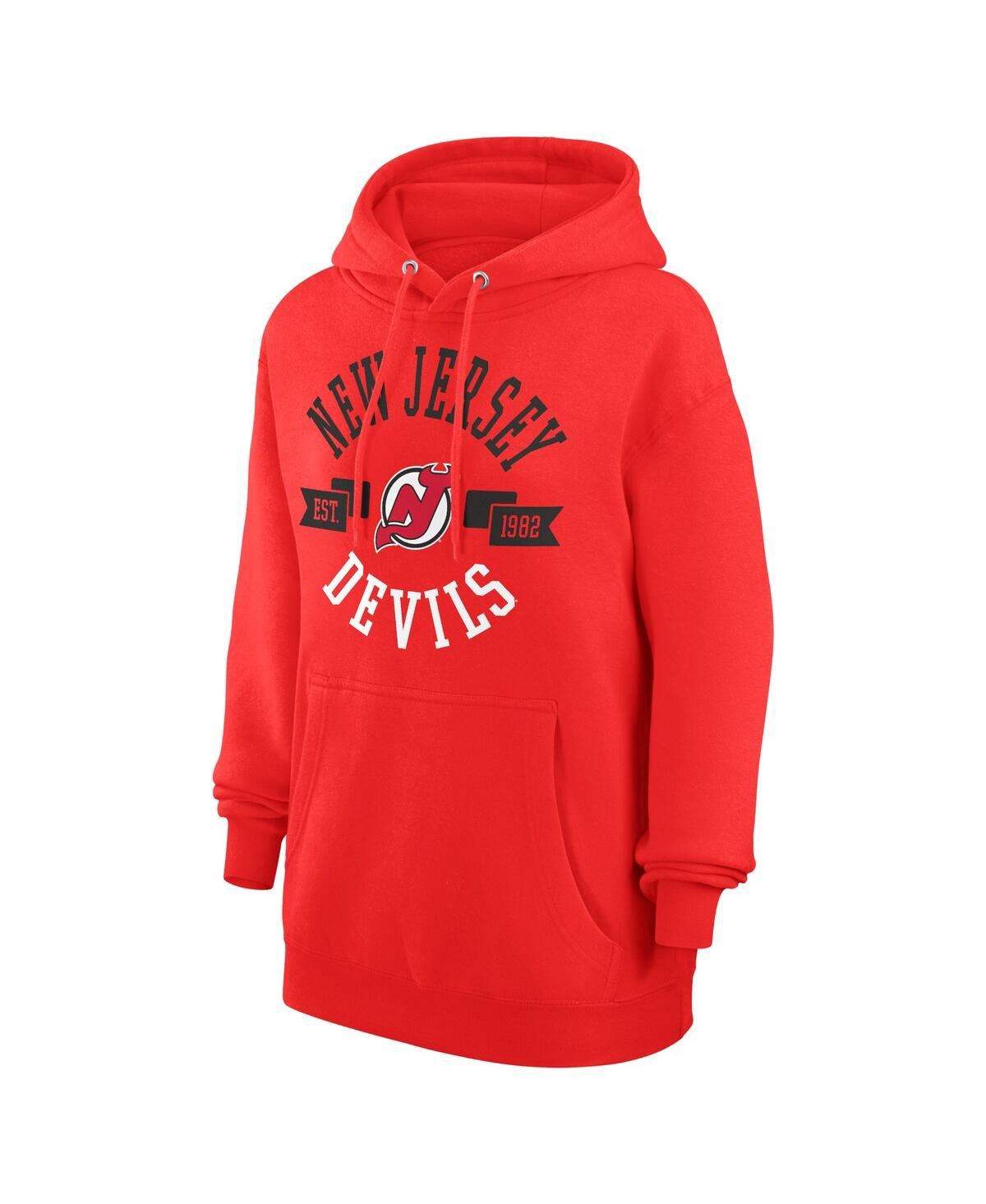 G-iii 4her By Carl Banks Women's Red New Jersey Devils City Graphic Fleece Pullover Hoodie In Red