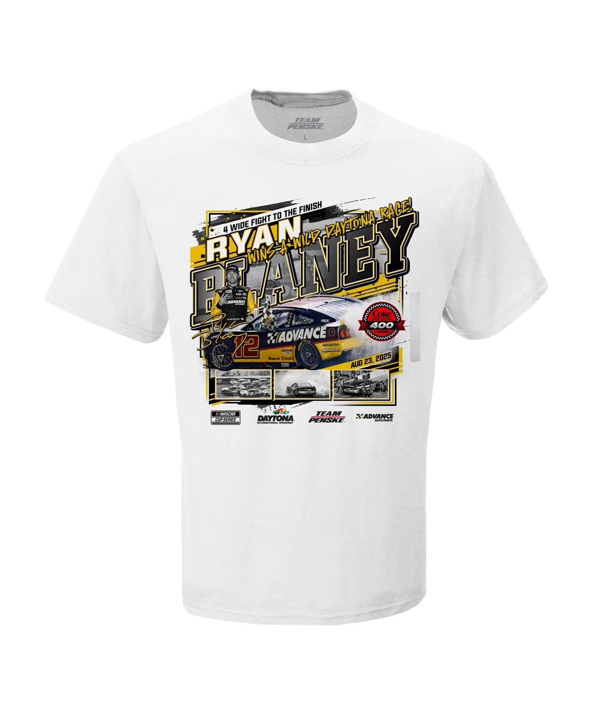 Checkered Flag Sports Men's White Ryan Blaney 2025 Coke Zero Sugar 400 Race Winner T-shirt In White