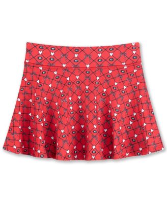 ZooZatz - Big Girls Red Georgia Bulldogs All-Over Print Bow Team Logo Skort