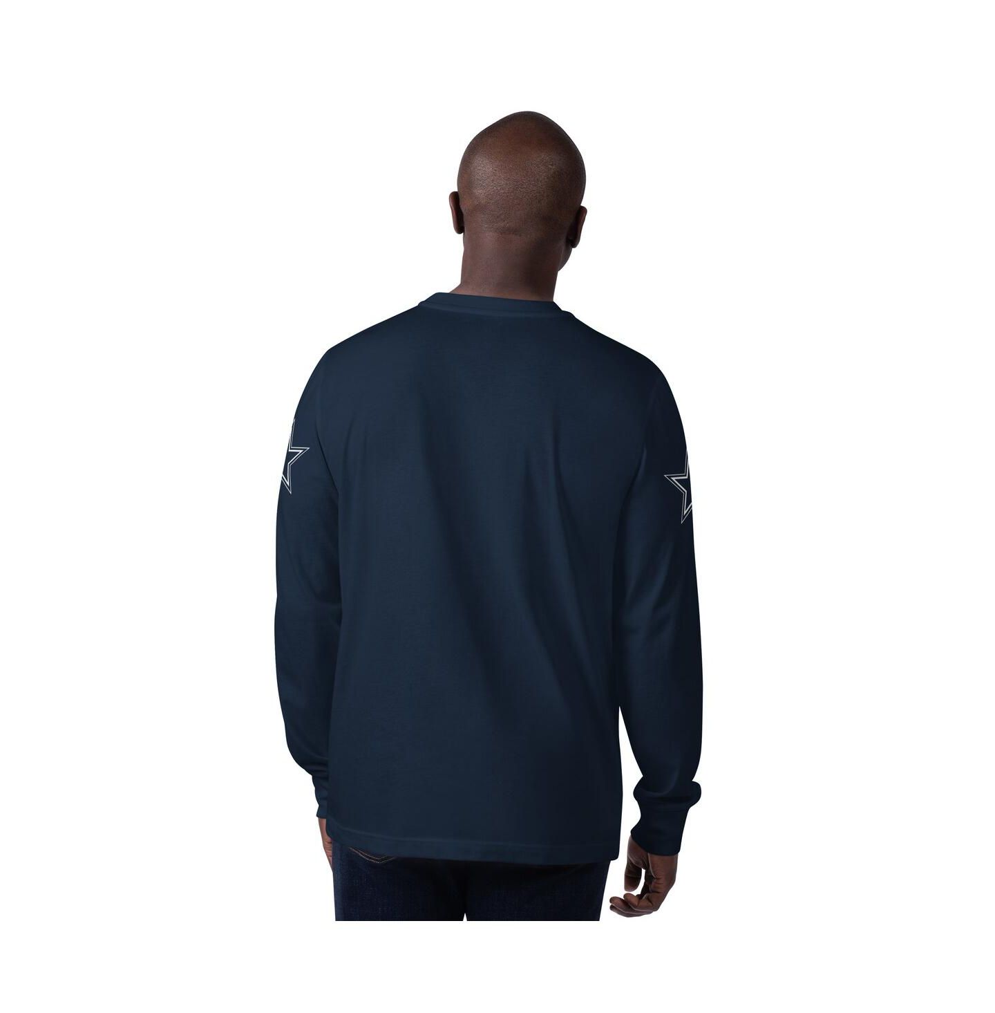 Мужская футболка Starter Navy Dallas Cowboys Clutch Hit Long Sleeve — фото 2