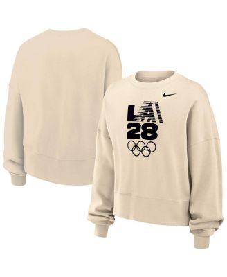 Nike - Women's Natural LA28 Summer Olympics Retro Stripe Oversized Phoenix Fleece Sweatshirt