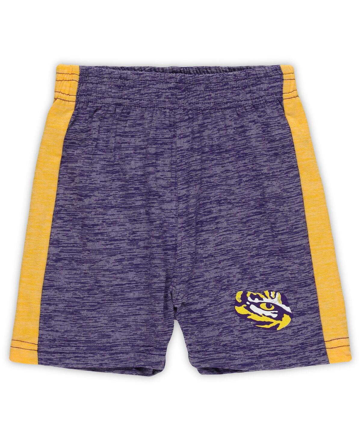 Wes & Willy Toddler 2-piece Lsu Tigers Cloudy Yarn T-shirt And Shorts Set In Yellow