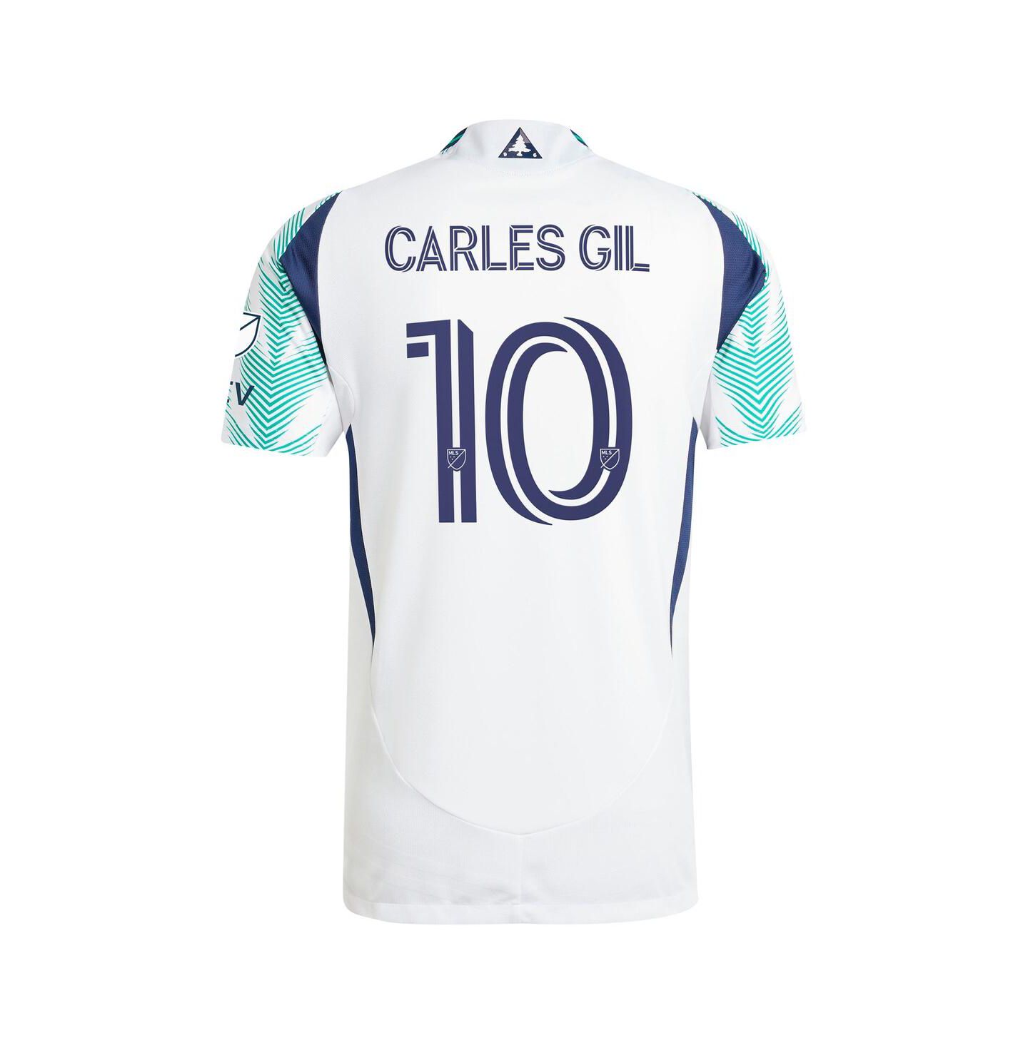 Мужской топ adidas Carles Gil White New England Revolution 2025 Eastern White Pine x Flag of New England Authentic Player Jersey — фото 2