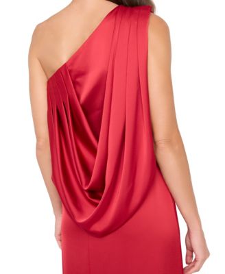 Women&#39;s One Shoulder Drape Back Gown