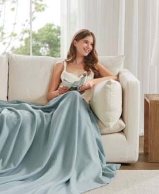 Liquid Cotton Soft and Breathable Blanket, Full/Queen