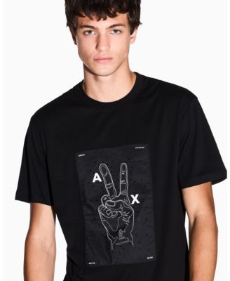 Men's Night Lab Peace Sign Embellished T-Shirt