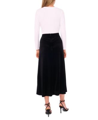 Women's Velvet A-Line Maxi Skirt