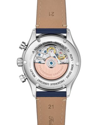 Men's Vintage Rally Healey Chronograph Navy Leather Strap Watch, 42mm