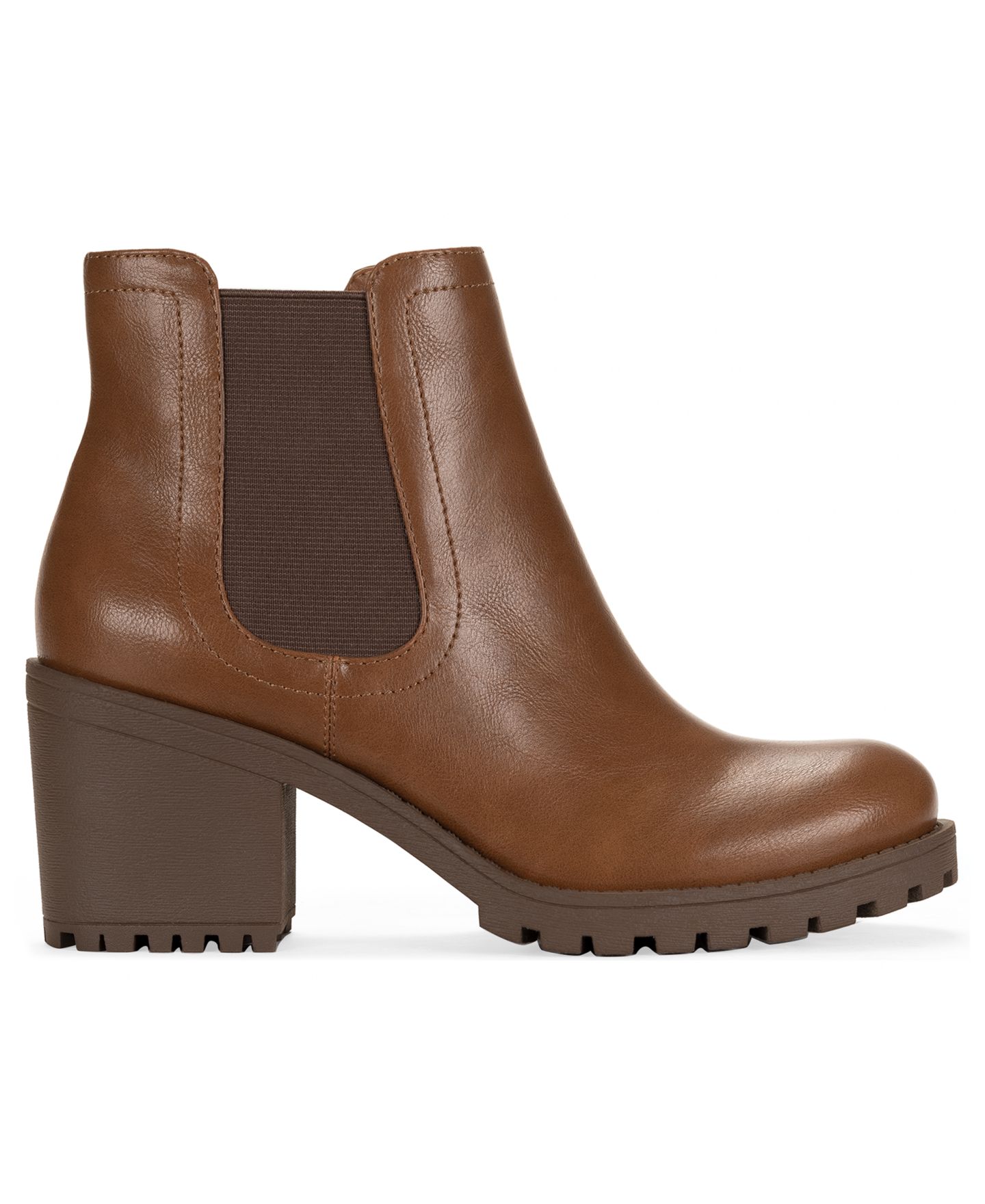 Женские ботинки Wild Pair Morghann Lug Sole Booties, цвет: Коричневый гладкий — фото 2