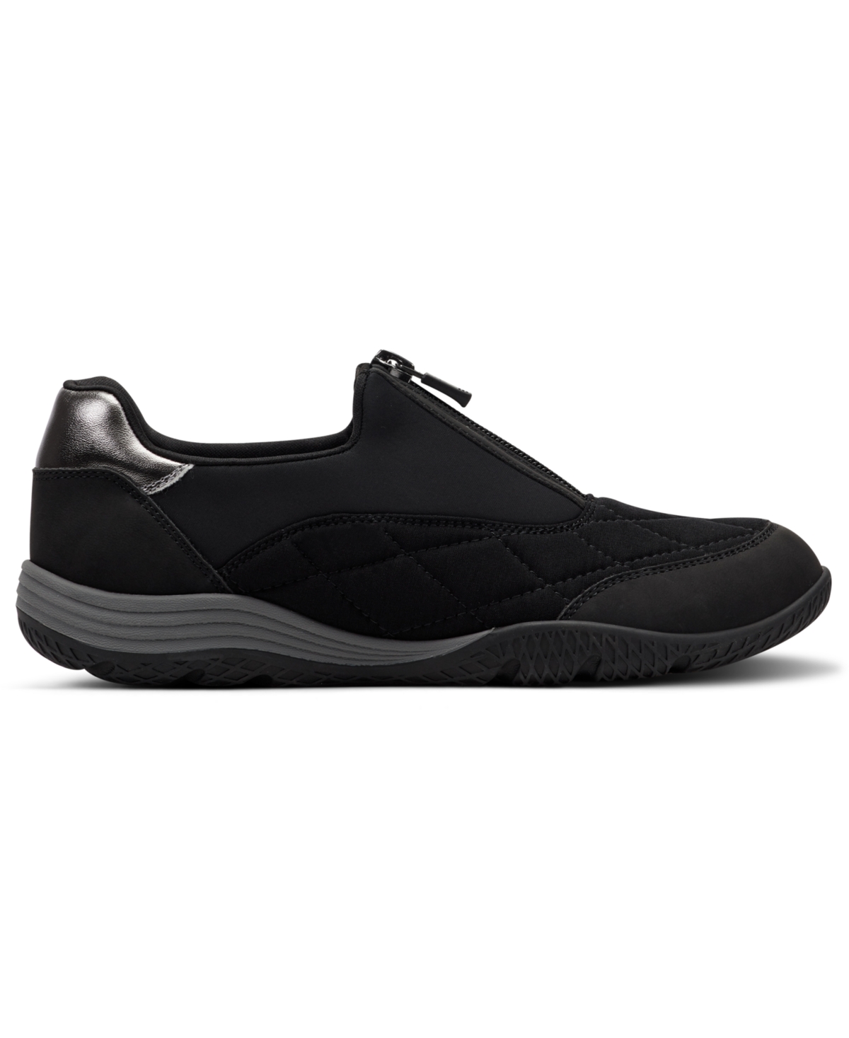 Easy Spirit Women's Barron Round Toe Front Zip Casual Sneakers In Black