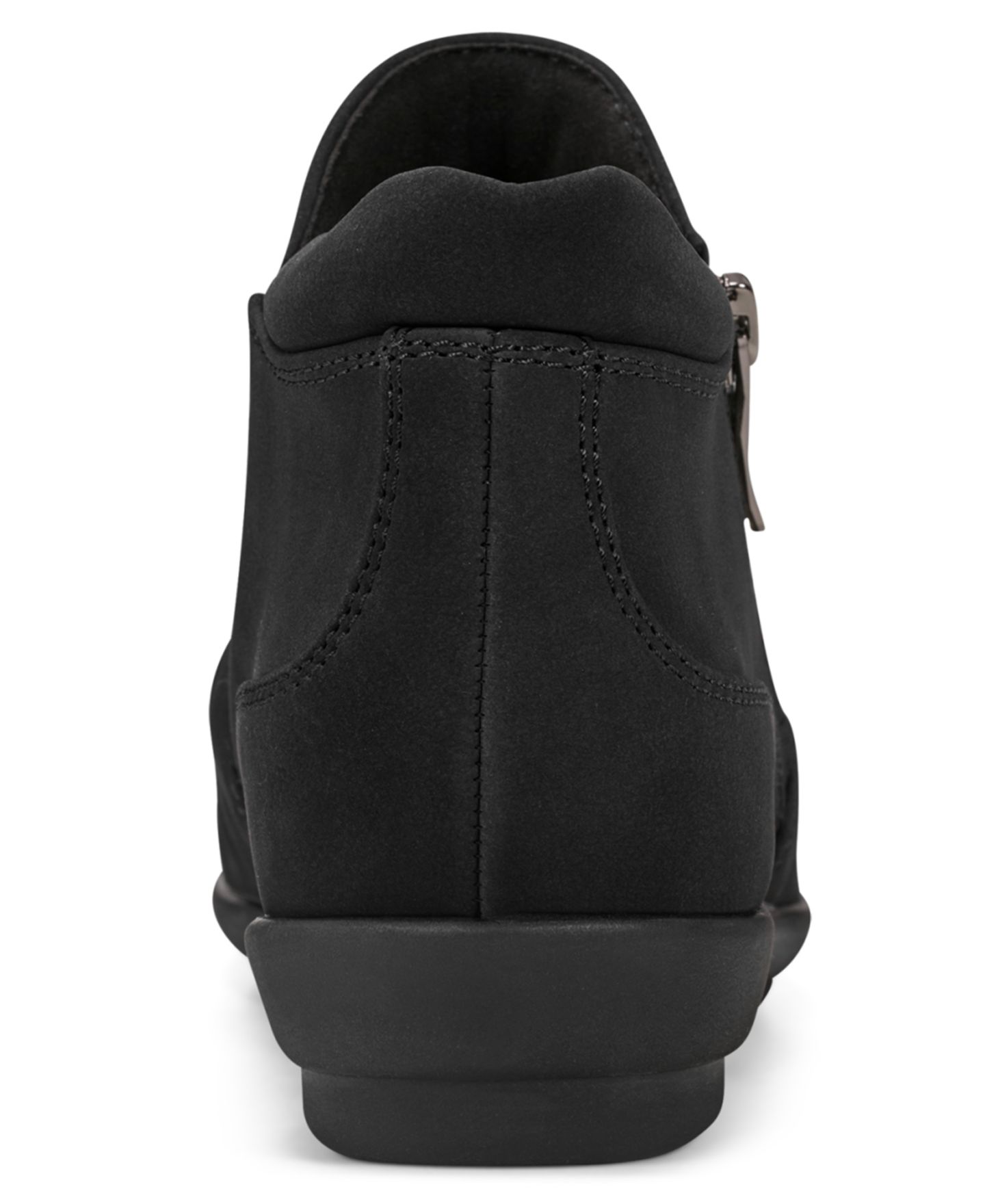 Женские ботинки Easy Spirit Aleta Ruched Side-Zip Flat Booties, цвет: Чёрный — фото 3