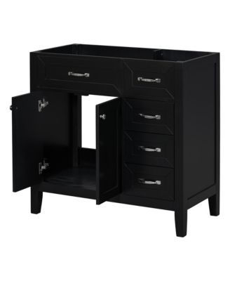 36" Bathroom Vanity, Cabinet Base Only, Bathroom Cabinet with Drawers, Solid Frame and MDF Board