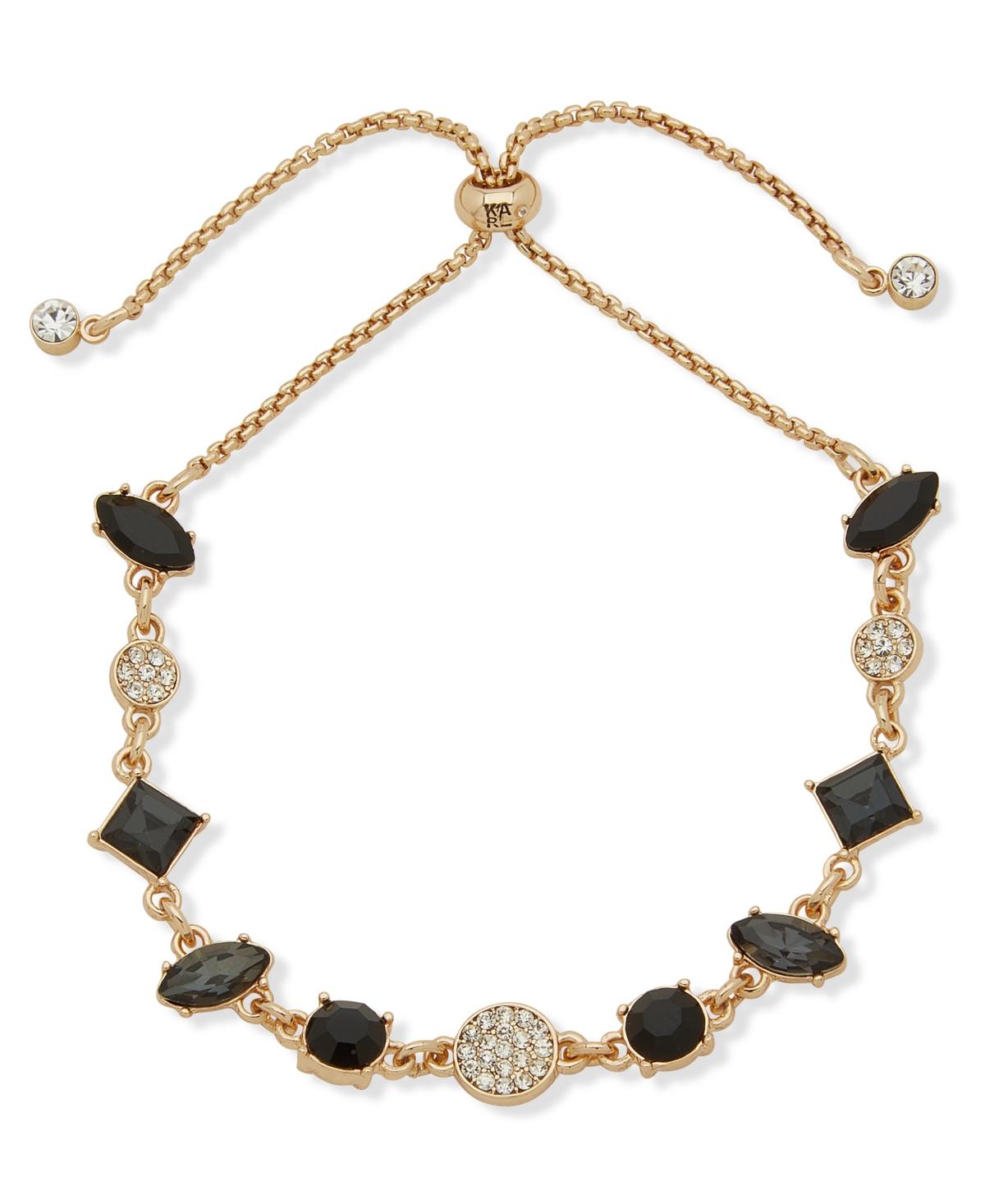 Karl Lagerfeld Black Stone Slider Bracelet