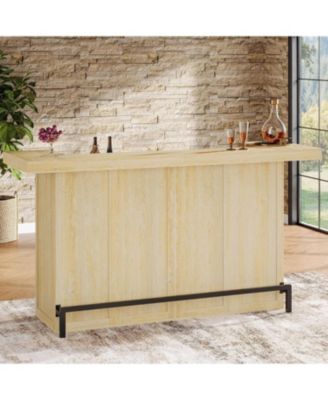 4-Tier Bar Table, 70.9-Inch Large Modern Home Bar Unit with Wine Glass Holder