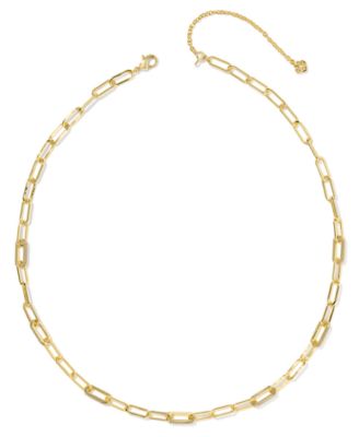 Cubic Zirconia 14k Gold Plated Over Brass Bella Chain Necklace