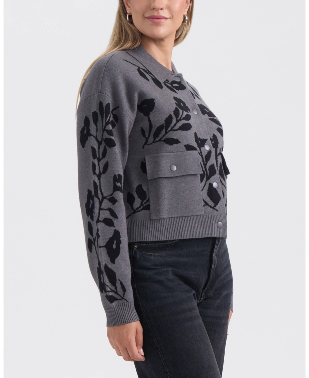 Ellen Tracy Women's Floral Knit Cardigan