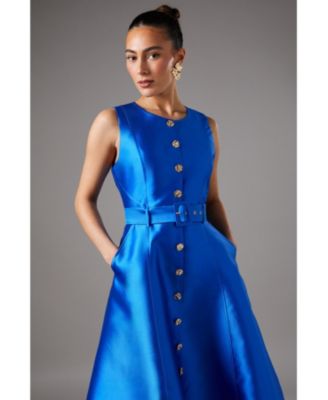 Women's Button Through Belted Prom Dress