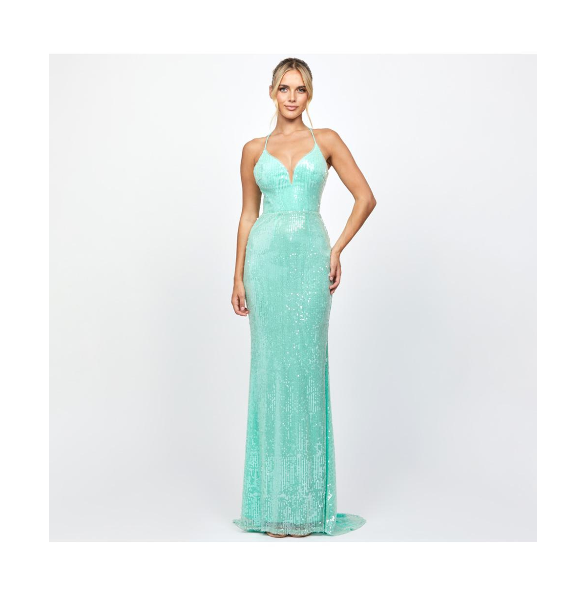 Bariano Indyana Sequin Strappy Back Maxi