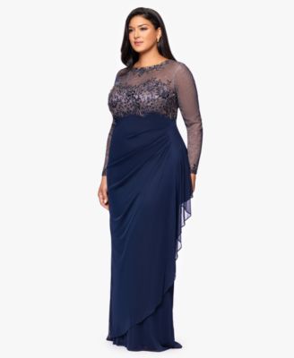 Plus Size Embroidered Long Sleeves Dress