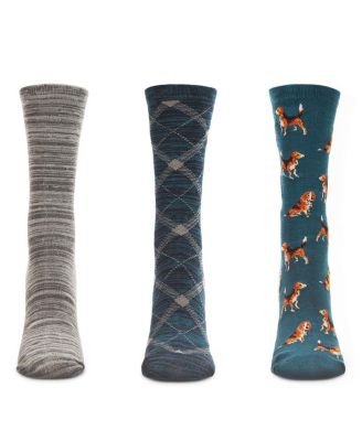 Women's 3 Pair Pack Beagle Crew Socks
