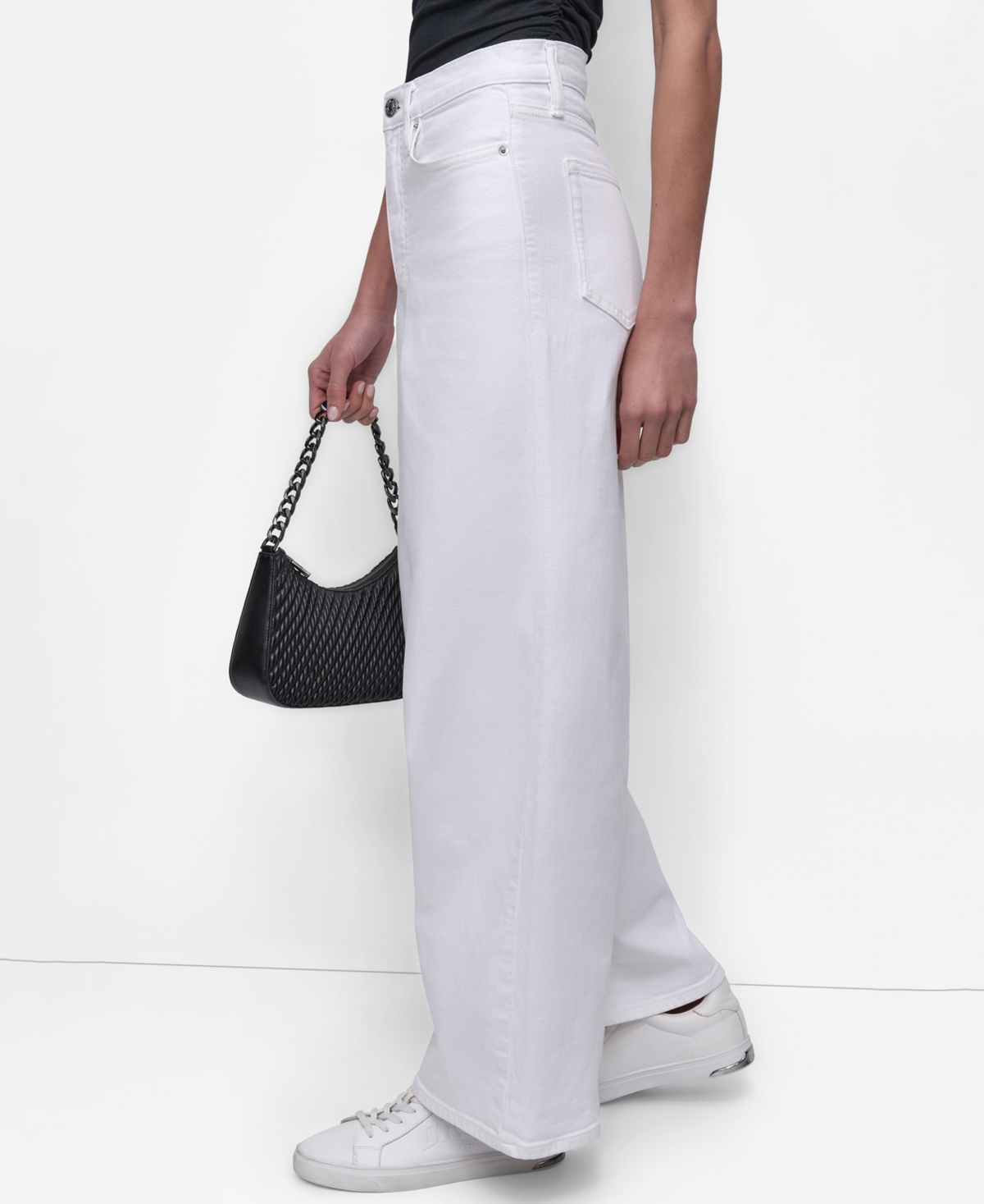 Dkny Jeans Women's High Rise Modern Wide Leg Jeans In White