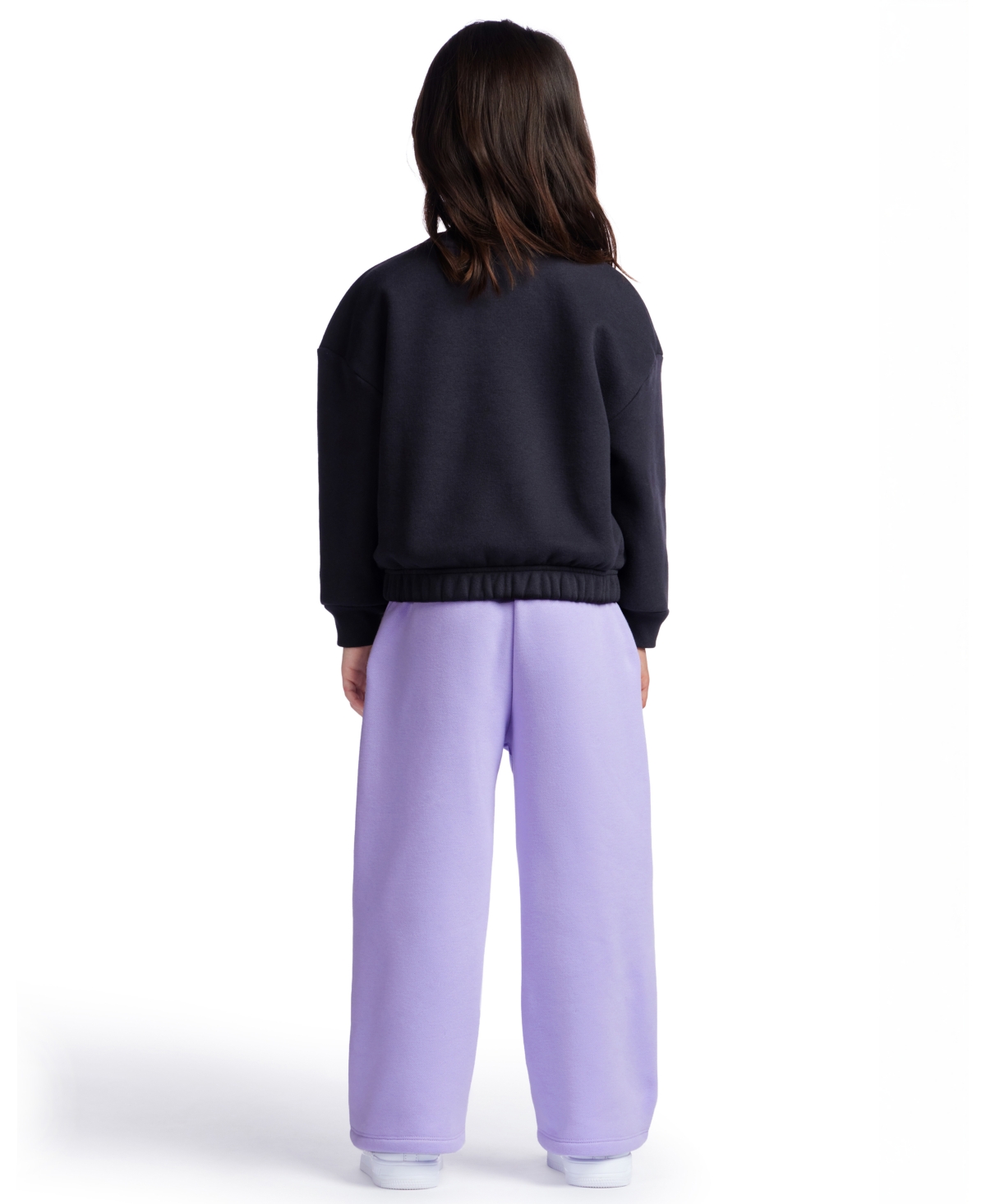 Color Lab Girls 2t-6x Crewneck Long Sleeve Sweatshirt In Black