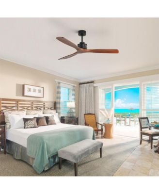 60-inch Modern 3-Blade Solid Wood Without Light With 6-Speed Remote Control and Forward Reverse Function Ceiling Fan