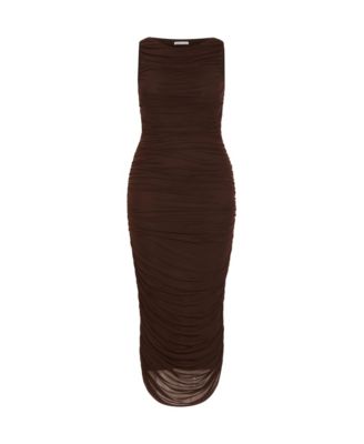 Plus Size Halo Ruched Midi Dress