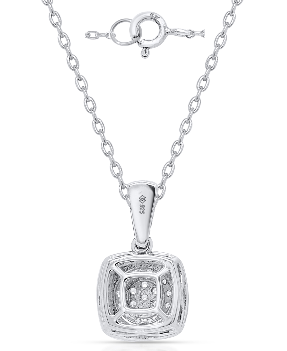 Macy's White Diamond Pendant Necklace (1/4 ct. t.w.) in Sterling Silver