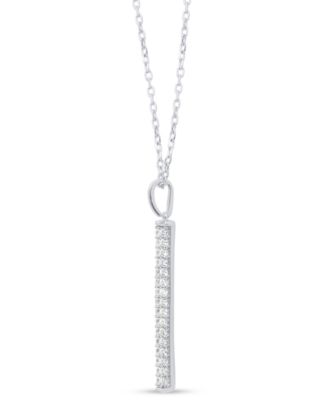 White Diamond Pendant Necklace (1/2 ct. t.w.) in Sterling Silver