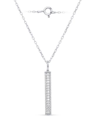 Macy's - White Diamond Pendant Necklace (1/2 ct. t.w.) in Sterling Silver