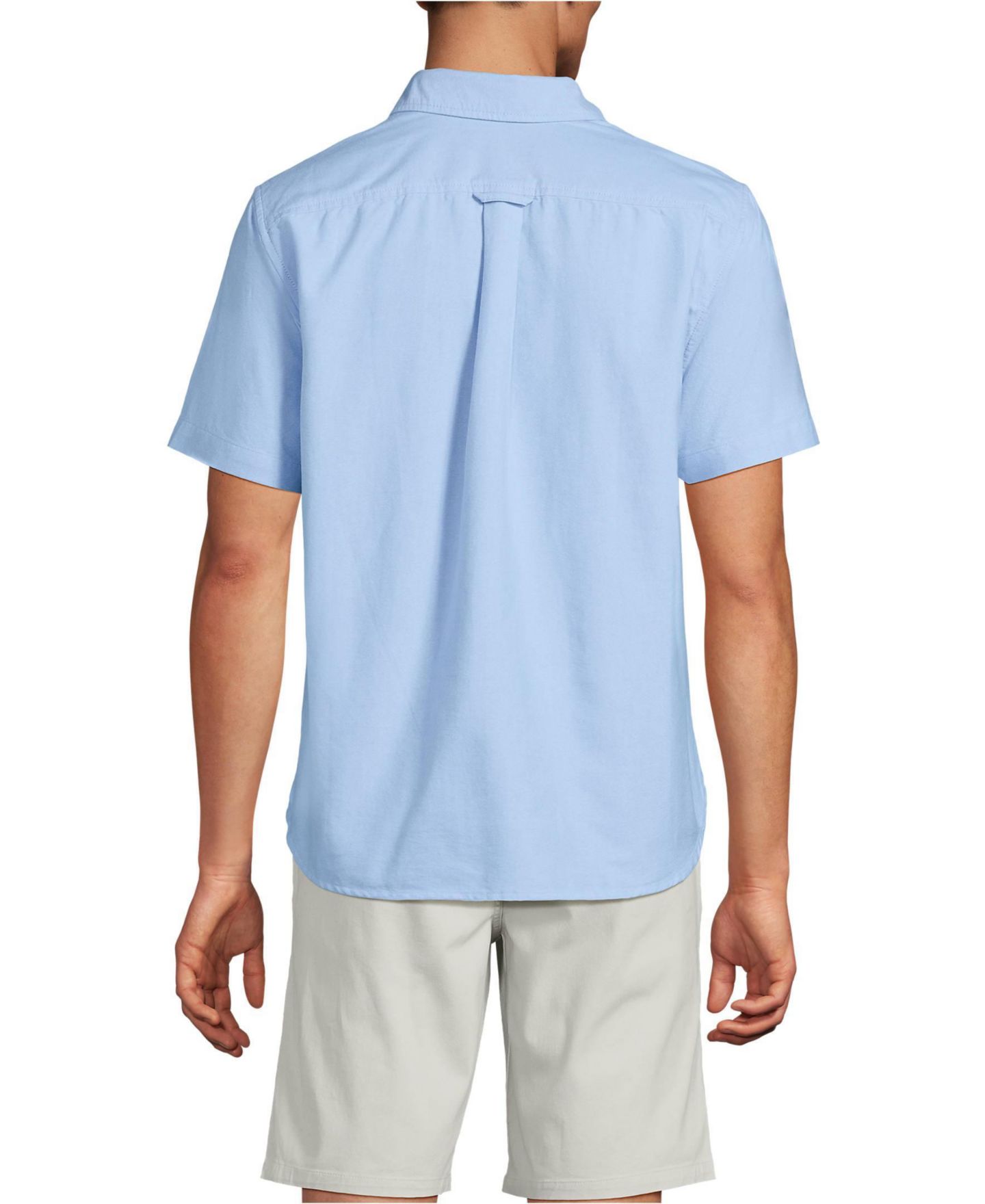 Мужская рубашка Lands' End Short Sleeve Sail Rigger Oxford, цвет: Синий — фото 2