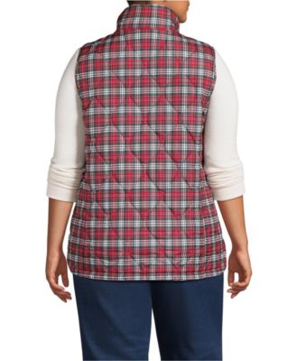 Plus Size Print FeatherFree Quilted Insulated Vest