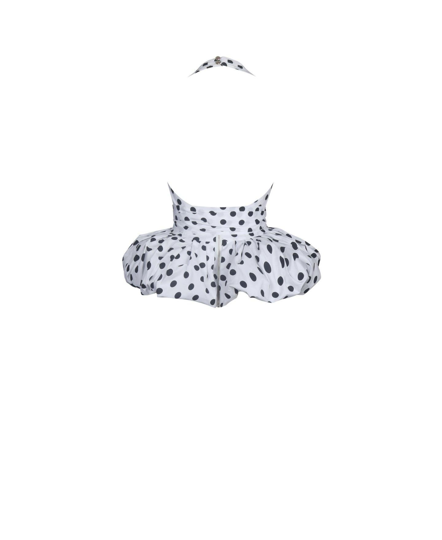 Женский топ Miss Circle Ilene White and Black Polka Dot Bubble Hem Halter, цвет: В горошек — фото 3