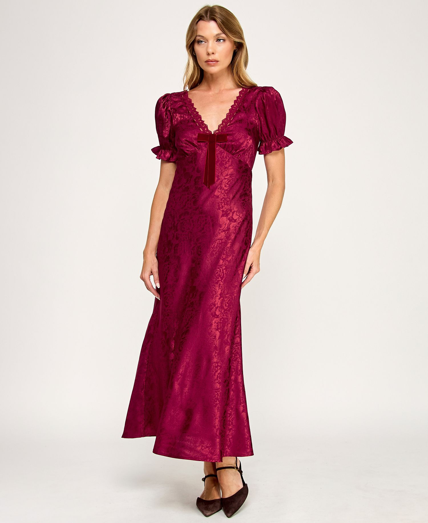 ROW A Women's Juniors' Short Sleeves Midi Dress