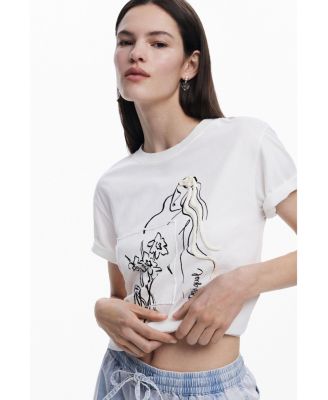 Women's Floral T-shirt feminine silhouette