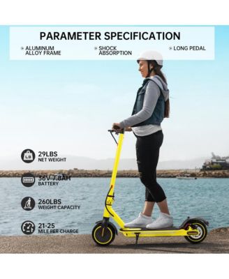 8.5 Inch Foldable Electric Scooter with 350W Motor, 22-Mile Range & Dual Brakes | Colorful LED Lights for a Stylish Night Ride