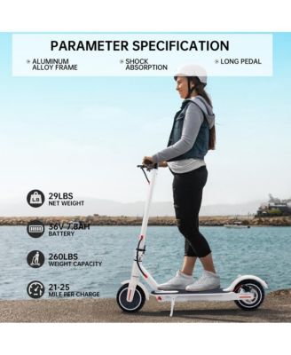 8.5 Inch Foldable Electric Scooter with 350W Motor, 22-Mile Range & Dual Brakes | Colorful LED Lights for a Stylish Night Ride