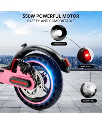 8.5 Inch Foldable Electric Scooter with 350W Motor, 22-Mile Range & Dual Brakes | Colorful LED Lights for a Stylish Night Ride
