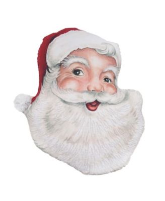 Vintage Santa Shaped Throw Pillow, 20" x 21"