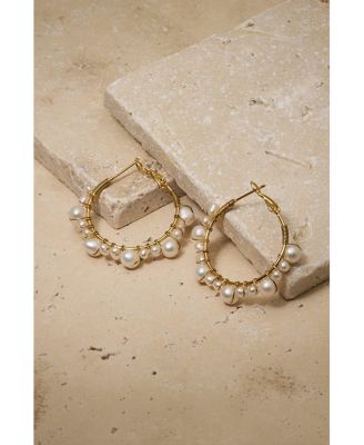 Marin Pearl Wrapped Hoop Earrings