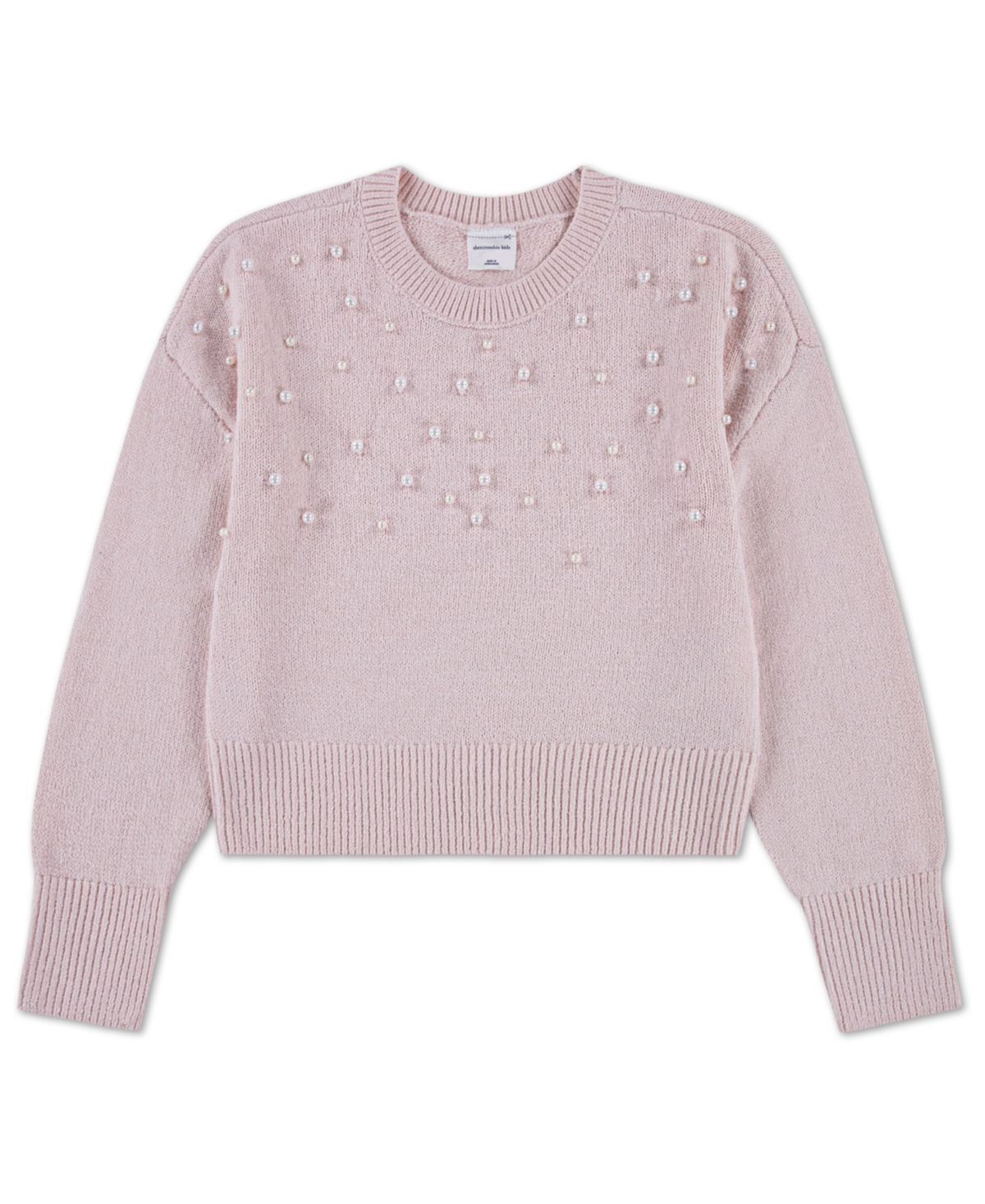 Abercrombie Kids' Girls Sparkle Crew Sweater In Pink