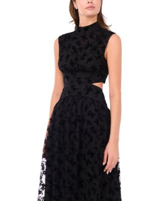 Women's Mock Neck Cut Out Maxi Dress